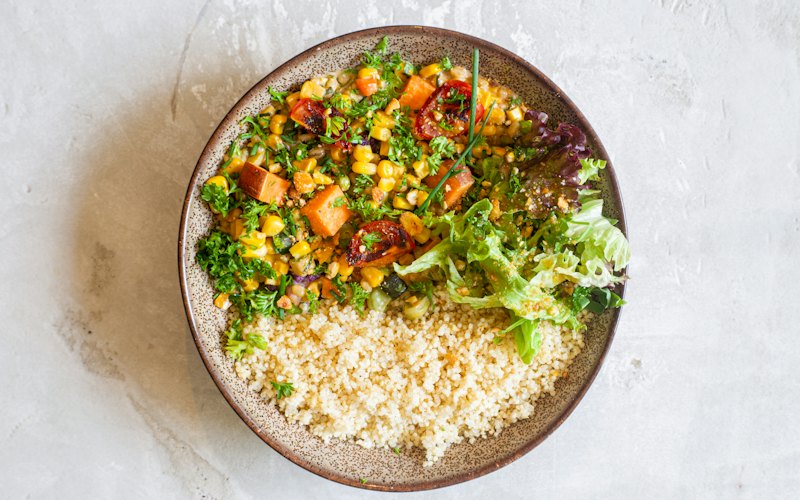 Rainbow quinoa power bowl